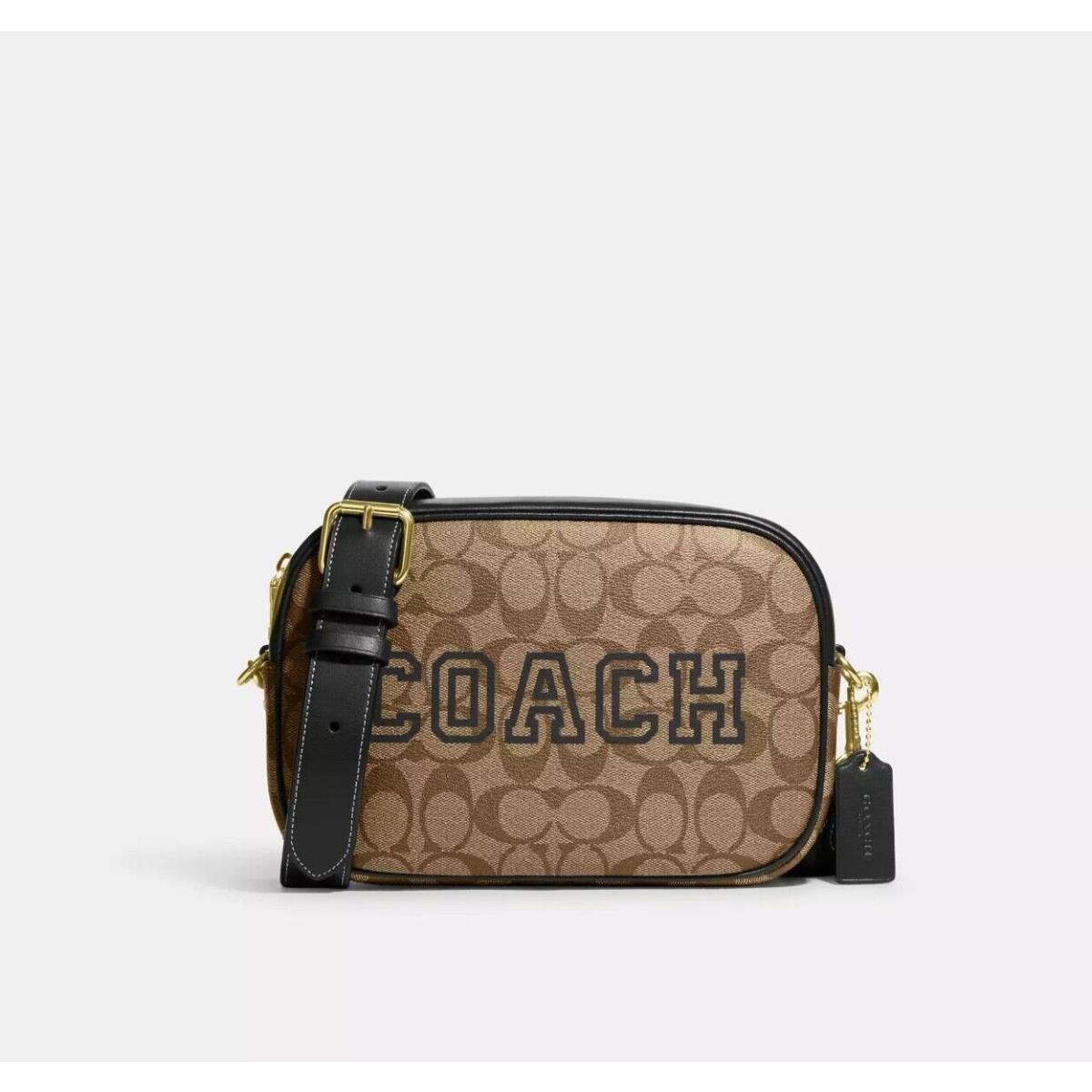 Coach Jamie Camera Crossbody Bag In Signature Canvas with Varsity Motif CE599