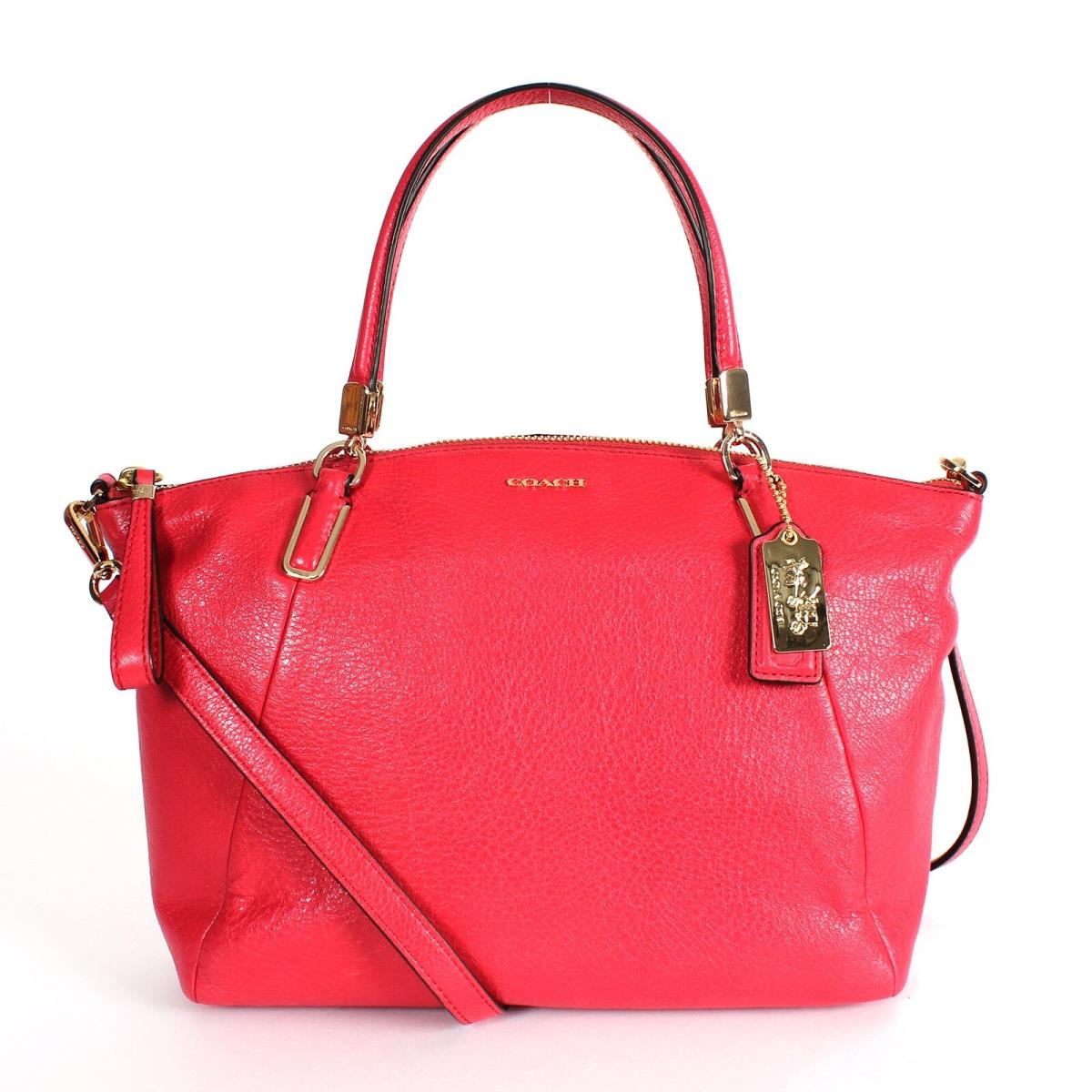 Coach Madison Leather Small Kelsey Satchel Light/pink Scarlet