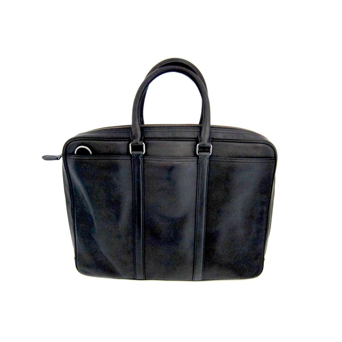 Coach Black Soft Leather Brief Case Attache with Shoulder Strap