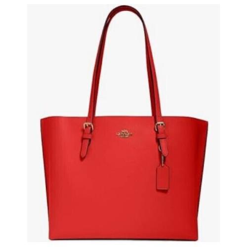 Coach Mollie Double Faced Leather Tote Miami Red 1671