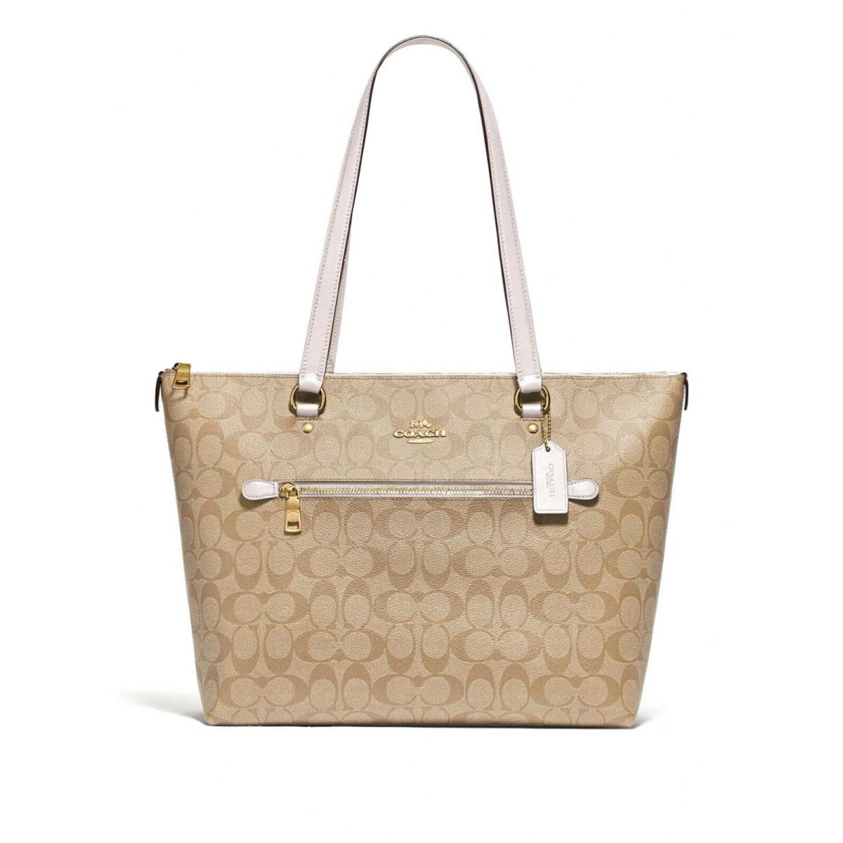 Coach Gallery Tote In Signature Canvas Light Khaki Chalk F79609