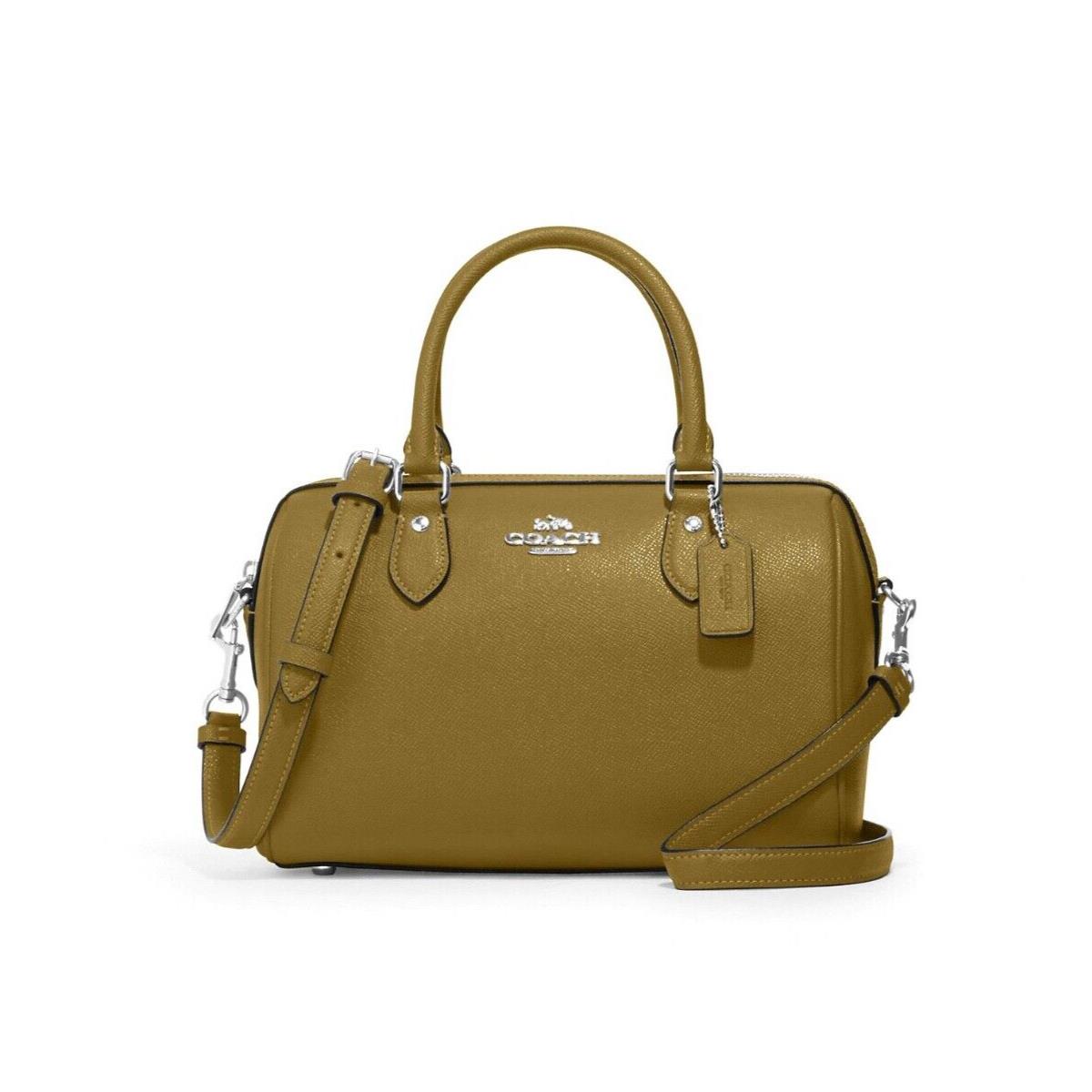 Coach Women`s Leather Rowan Satchel Handbag Citron Green CH282