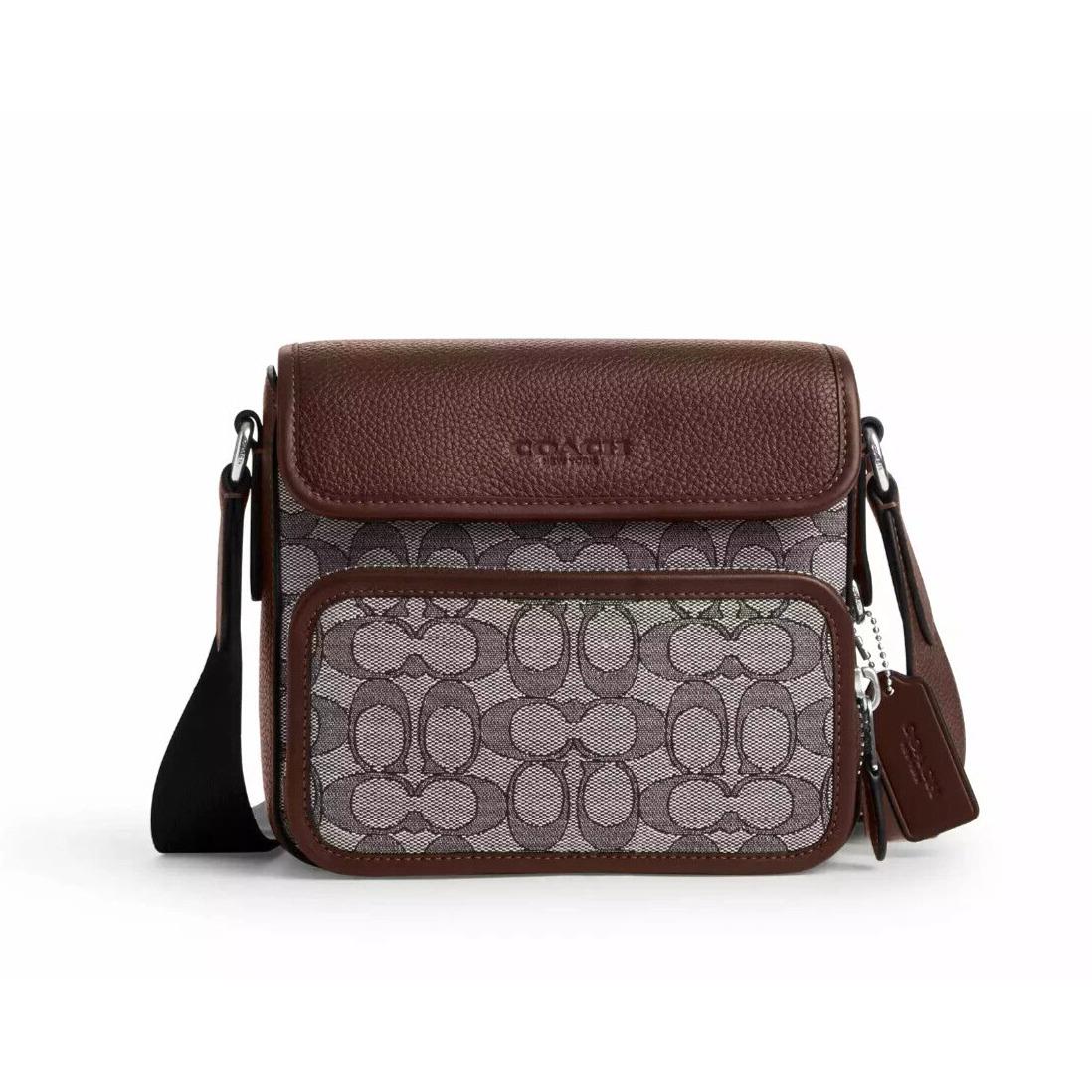 Coach Sullivan Flap Crossbody Bag In Signature Jacquard CT834 Oak Maple