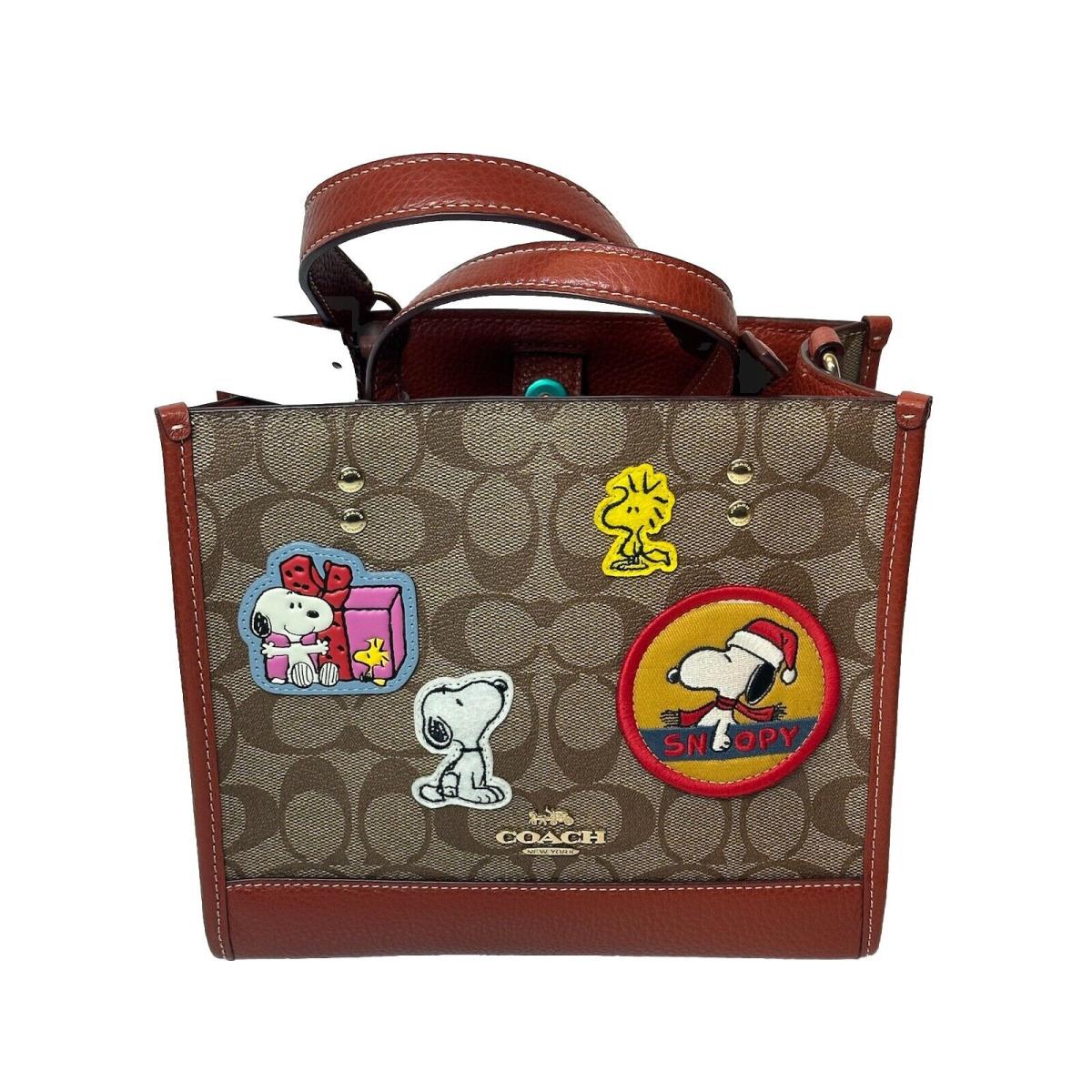 Coach X Peanuts Dempsey Tote 22 In Signature Canvas with Patches CE851