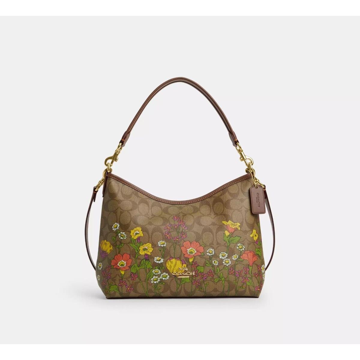 Coach Laurel Shoulder Bag In Signature Canvas with Floral Print CR150