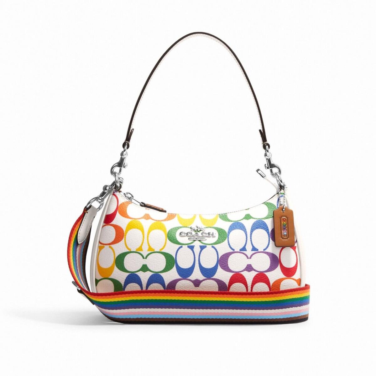 Coach Teri Shoulder Crossbody Bag In Rainbow Pride Signature Canvas CA176