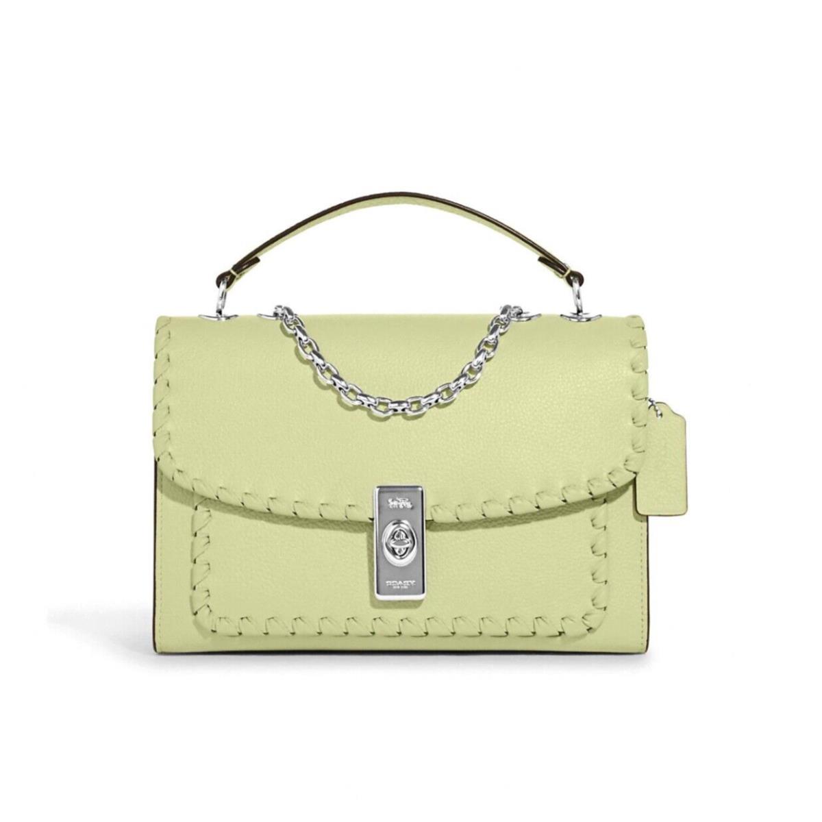 Coach Leather Lane Shoulder Bag with Whipstitch Pale Lime Green CA239