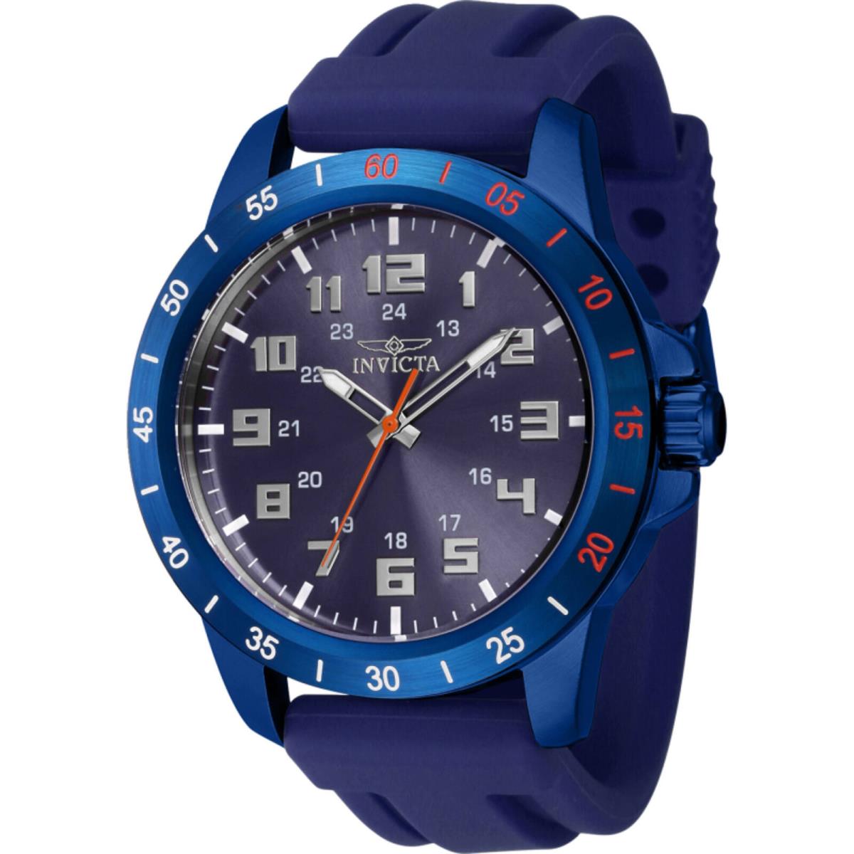 Invicta Men`s Watch Pro Diver Blue Stainless Steel Case Silicone Strap 40004