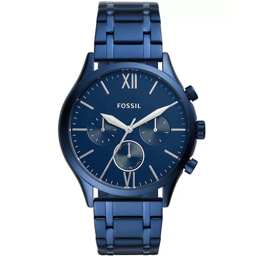 Fossil Fenmore Multifunction Navy Stainless Steel 44mm Watch