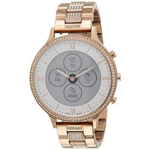 Fossil Women`s 42mm Charter Stainless Steel Hybrid HR Smart Watch. FTW7012