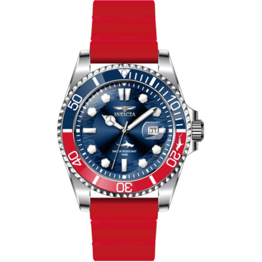 Invicta Pro Diver Date Quartz Blue Dial Pepsi Bezel Men`s Watch 47164