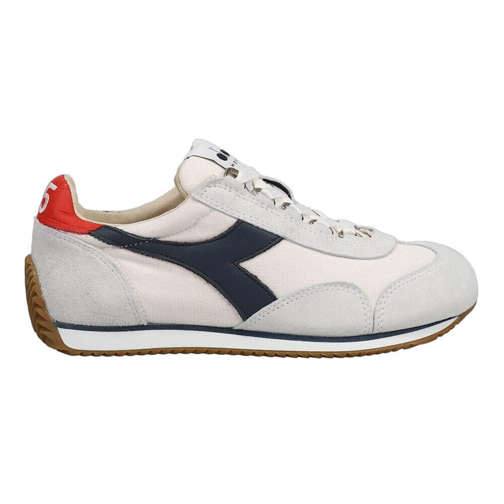 Diadora Equipe H Canvas Stone Wash Lace Up Mens Blue White Sneakers Casual Sho