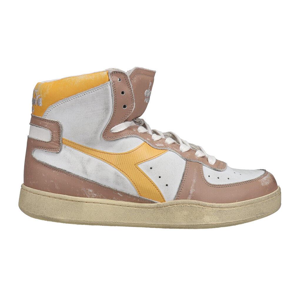 Diadora Mi Basket High Top Mi Basket High Top Mens Brown White Sneakers Casual Shoes 158569