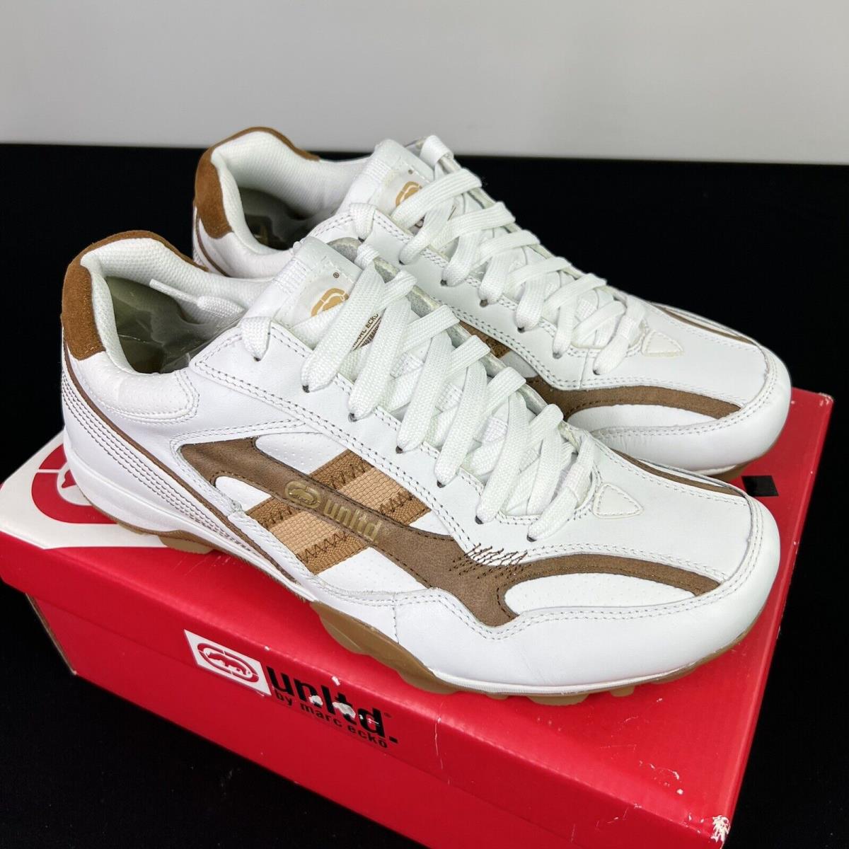 Marc Ecko Street Track White Brown Sneakers Shoes Men s Size 10.5