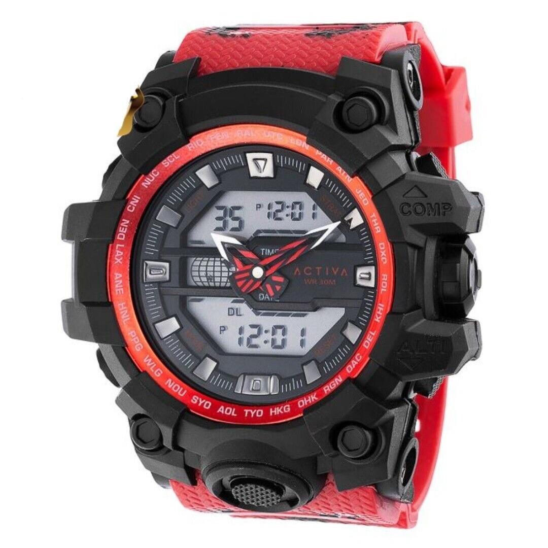 Activa X Invicta Men`s 55 mm Red/black Chronograph Shock Resistant Sport Watch