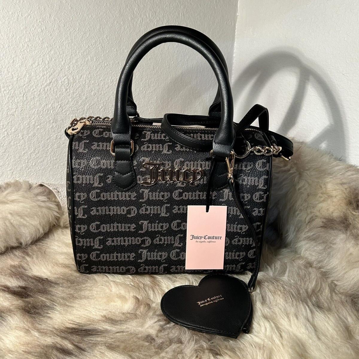 Juicy Couture Fame Satchel / Crossbody - Black Taupe