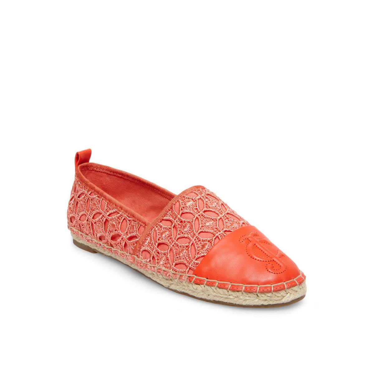 Juicy Couture Orange Bridget Cayman Crochet Fabric Shoes Size 9.5