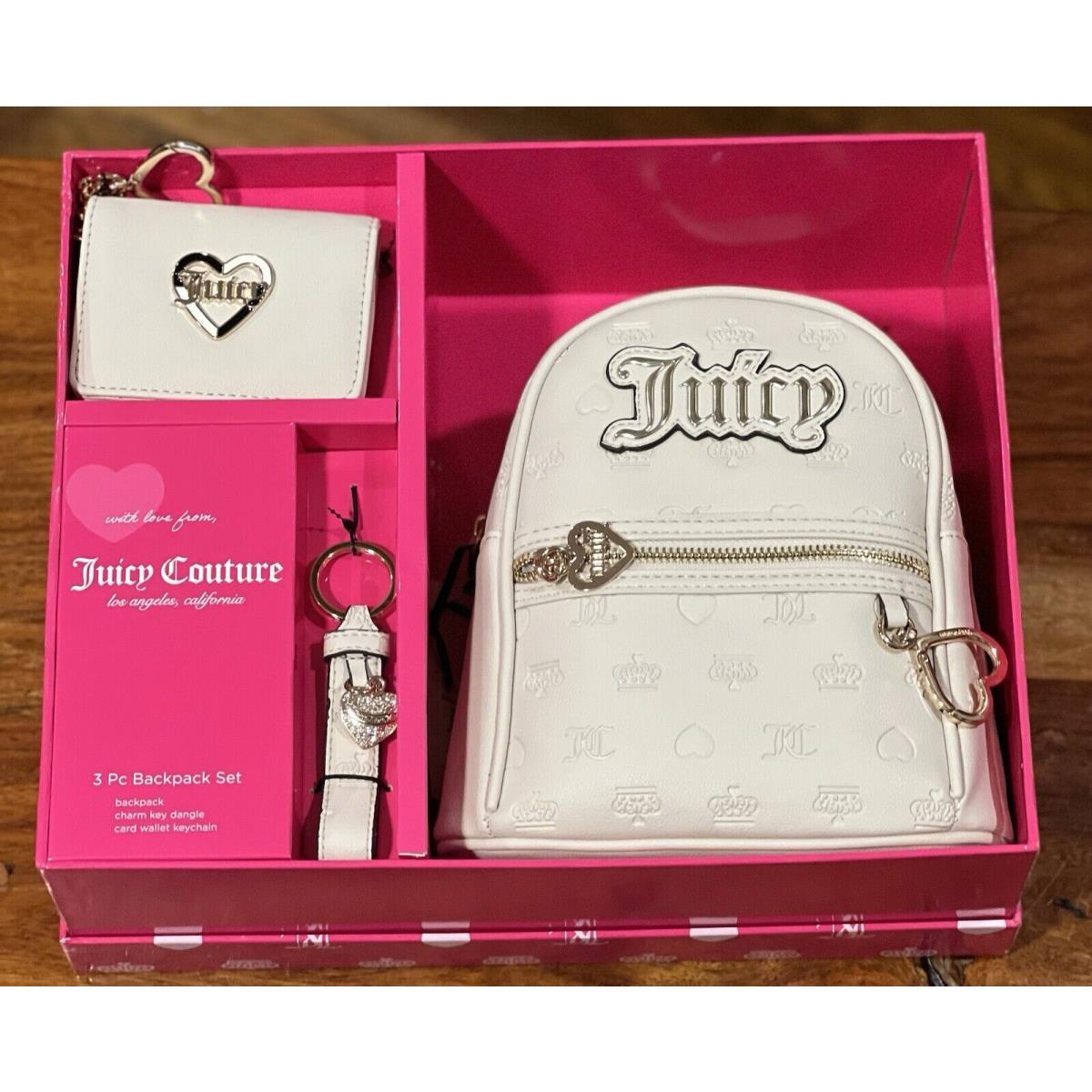 Juicy Couture - Gift Set Cream Mini Backpack Cardcase w/ Key Cha