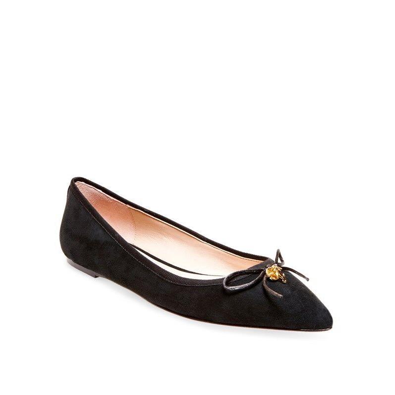 Juicy Couture Black Suede Pointed Toe Flats Shoes Org. Size 8.5