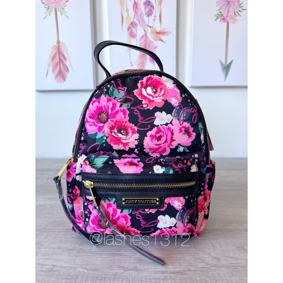 Juicy Couture Bag Rosie Mini Backpack - Black Floral