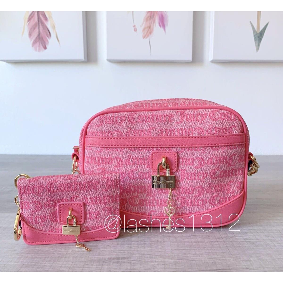 Juicy Couture Bag Camera Crossbody Wallet Set - Pink