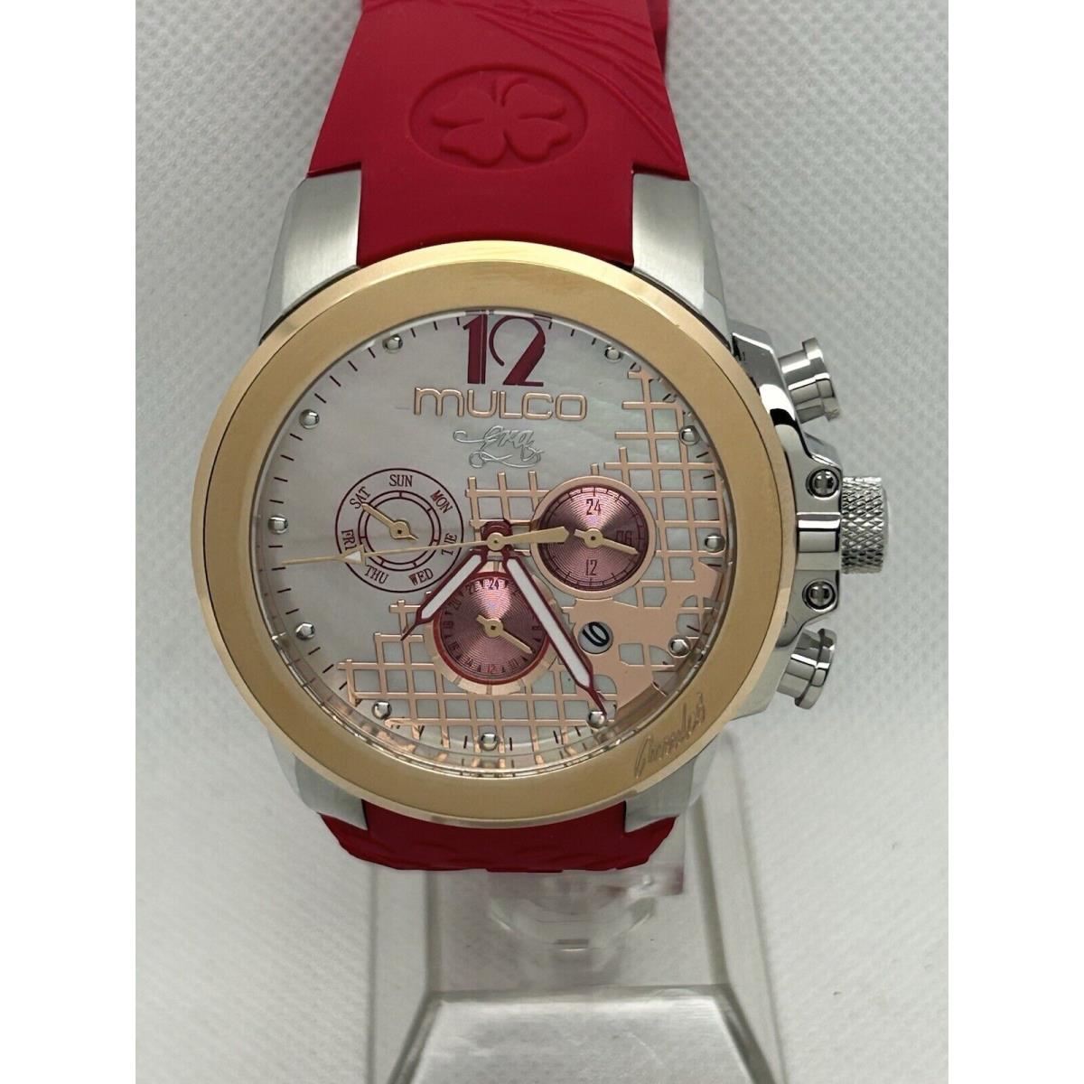 Mulco Era Women`s/unisex Chronograph Day/date Swiss Red Watch MW3-22899-113 44mm