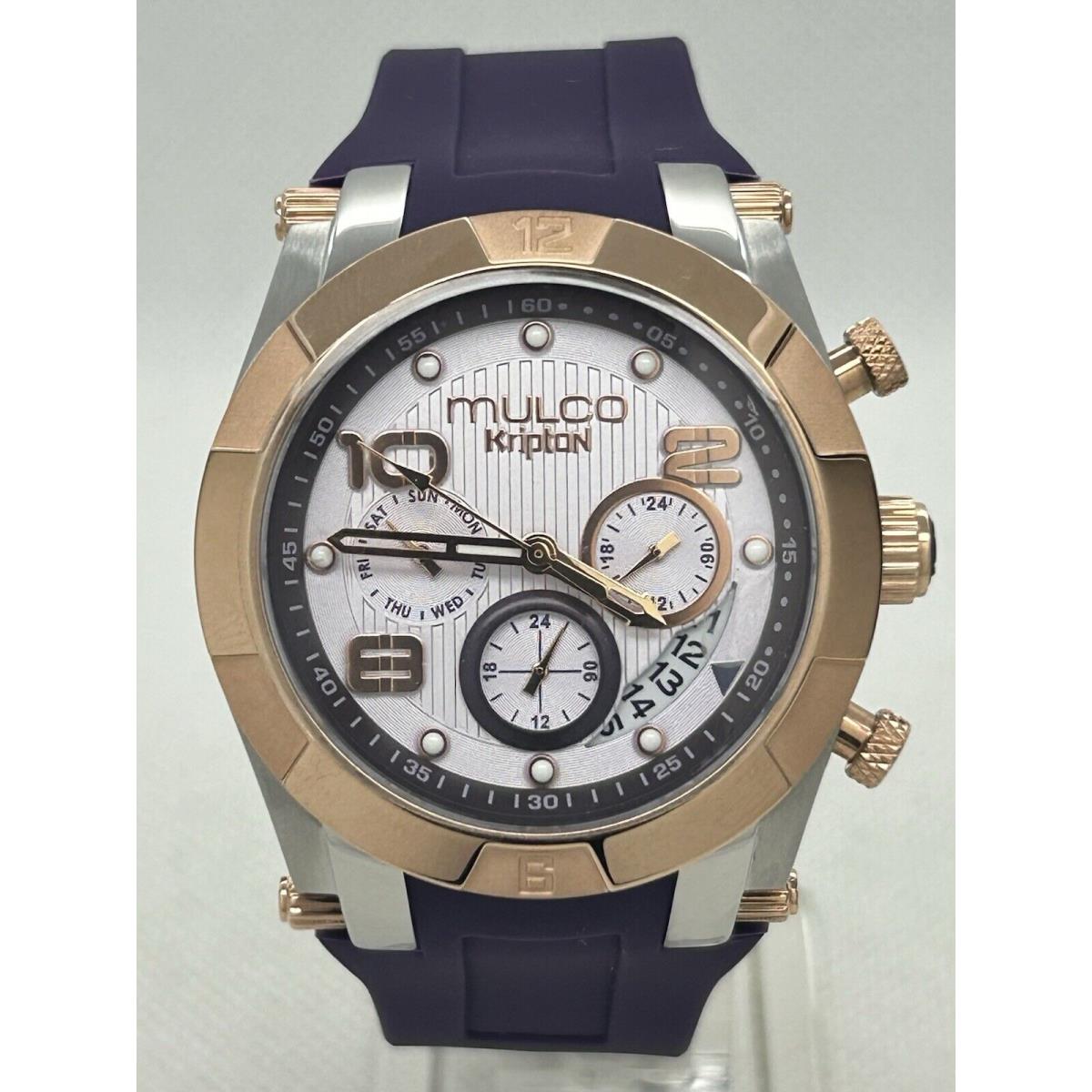 Kripton Lady MW5-5249-063 Rose Gold Chrono Dark Purple Swiss Watch 42mm by Mulco