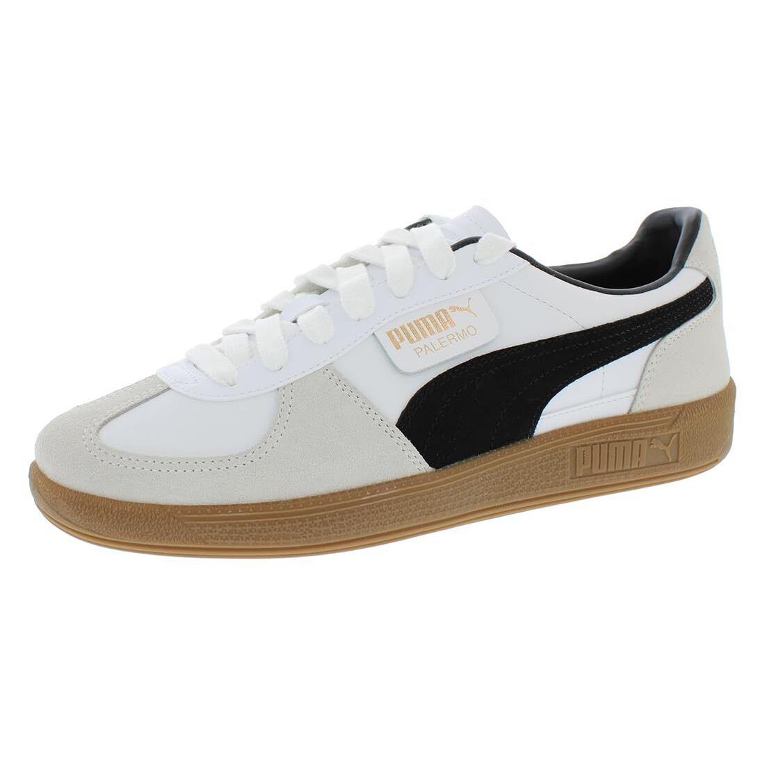 Men`s Shoes Puma Palermo Leather Casual Lace Up Sneakers 39646401 White / Gray