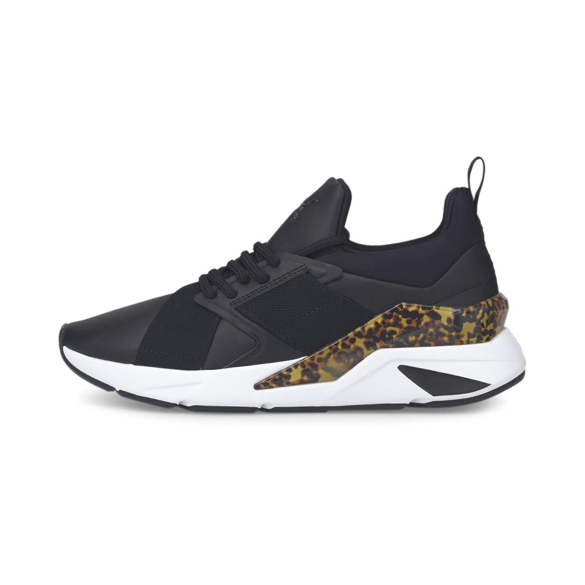 Women`s Shoes Puma Muse X5 Leo Athletic Sneakers 38410001 Black / White