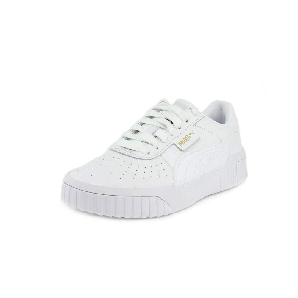 Women`s Shoes Puma Cali Leather Platform Sneakers 369155-01 White - White