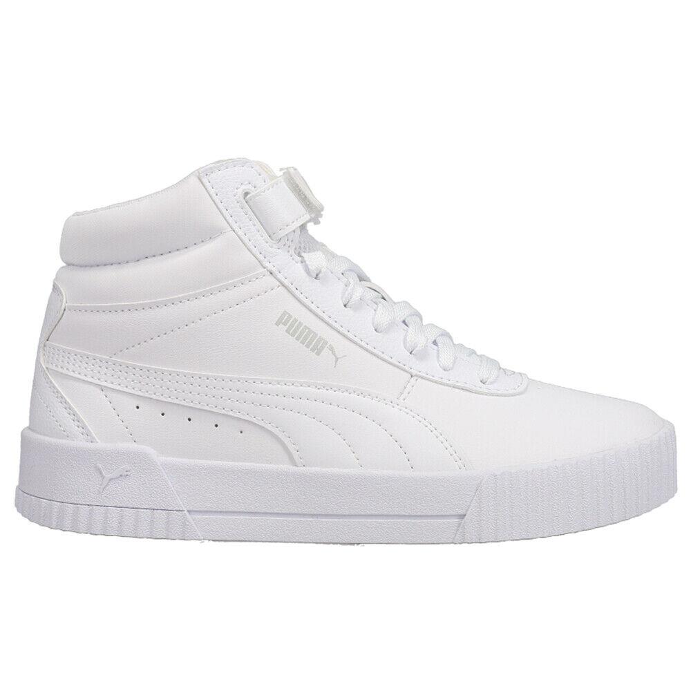 Puma Carina Mid Lace Up Womens White Sneakers Casual Shoes 37323301