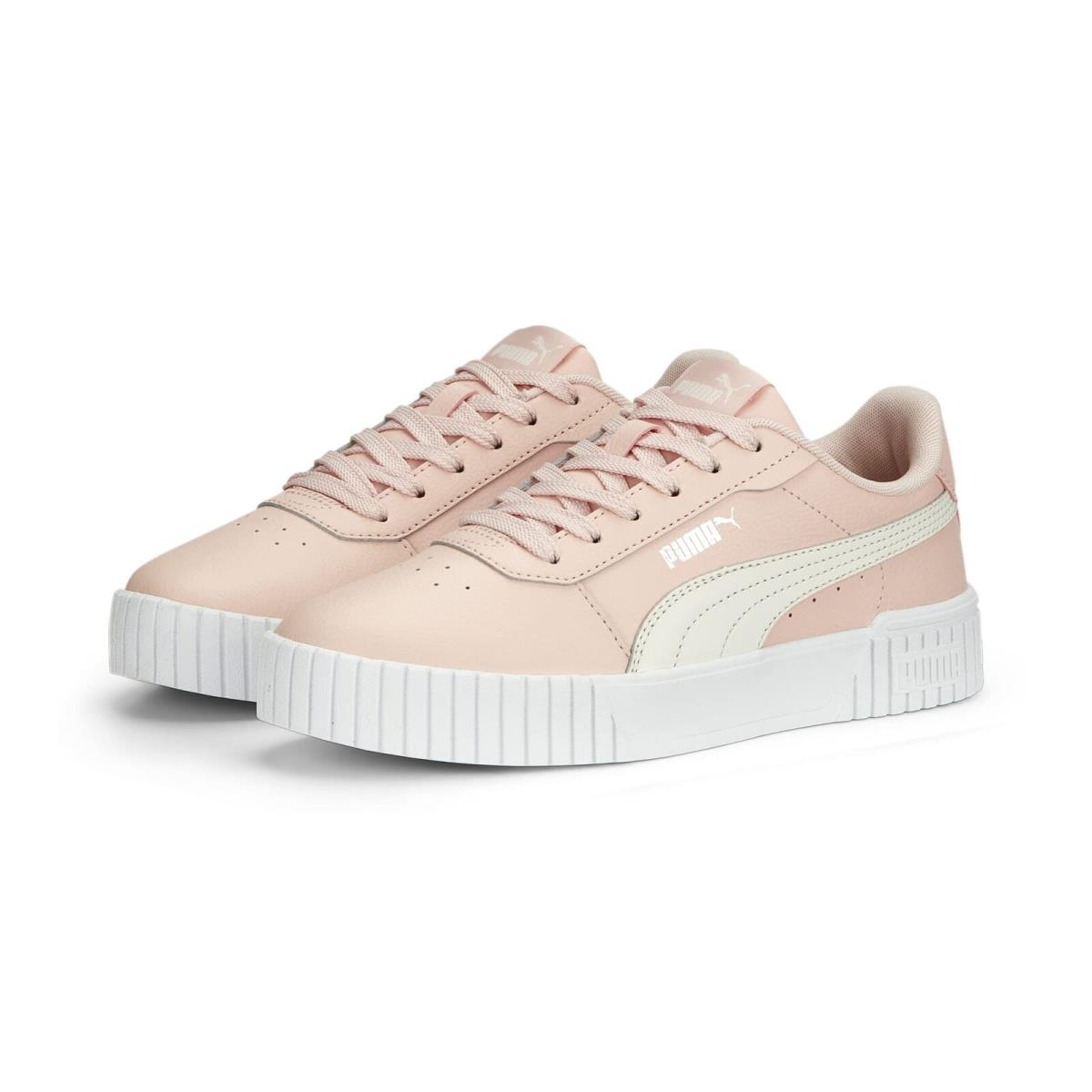 Women`s Shoe Puma Carina 2.0 Leather Lace Up Sneakers 38584911 Rose / White