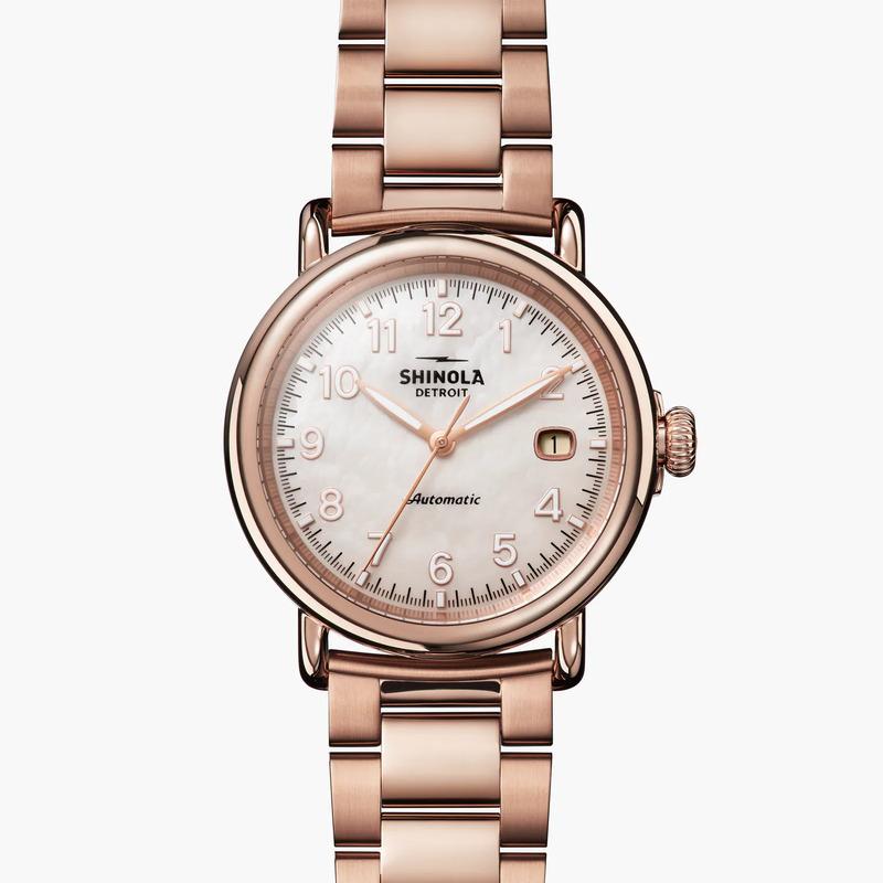 Shinola The Runwell Mother of Pearl Automatic 39.5mm Watch S0120161943