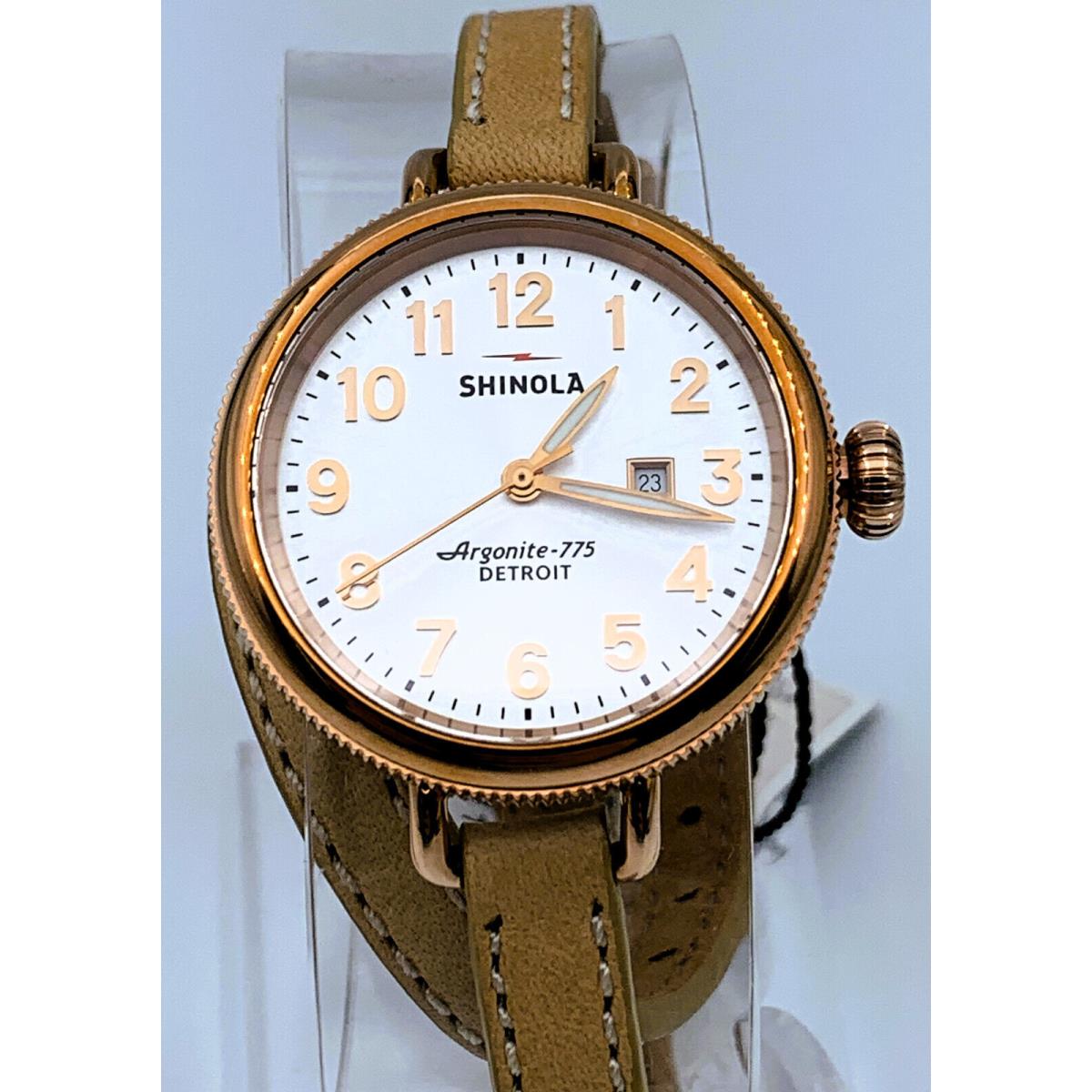 Ladies Shinola Birdy Rose Gold Pvd Dbl Wrap Strap 34mm Quartz Watch