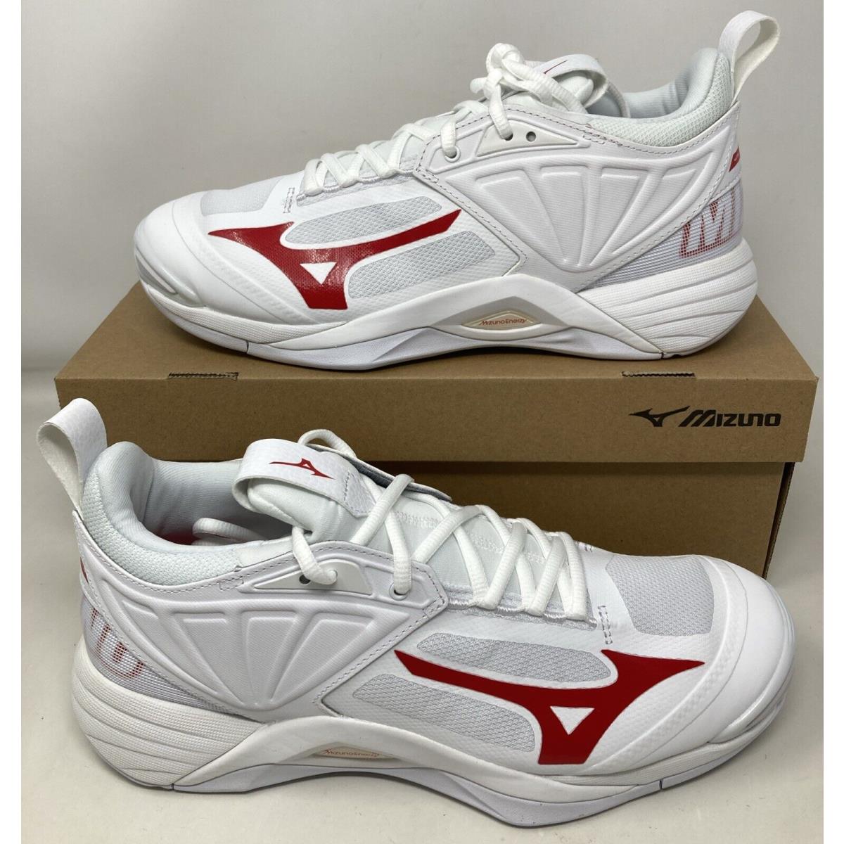 Mizuno Women`s Wave Momentum 2 Volleyball Shoes White/red Size 10