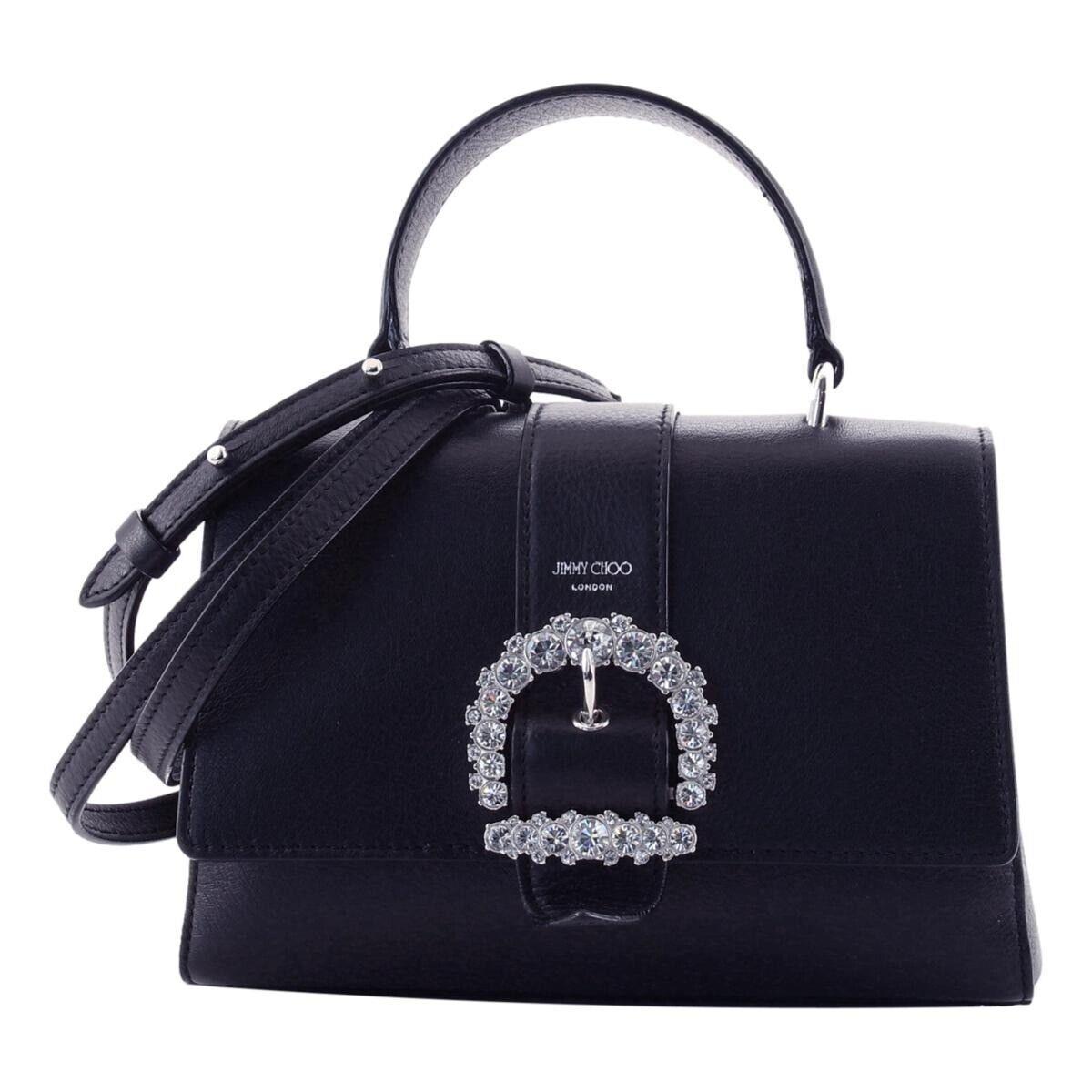 Jimmy Choo Cheri Dark Blue Leather Top Handle Bag Osqm 028