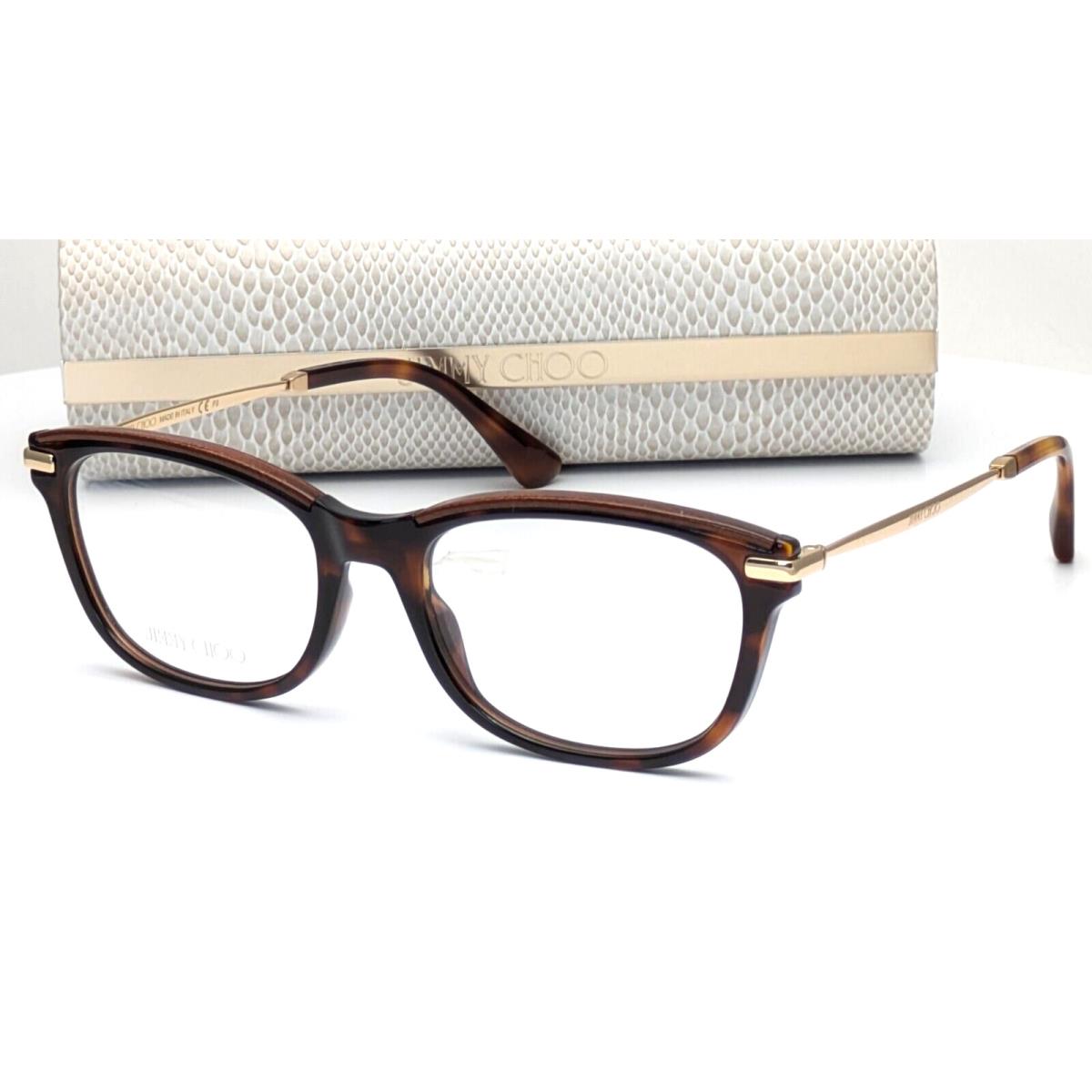 Jimmy Choo JC248 Ocy Havana Camel Glitter Cat Eye Womens Eyeglasses 53mm