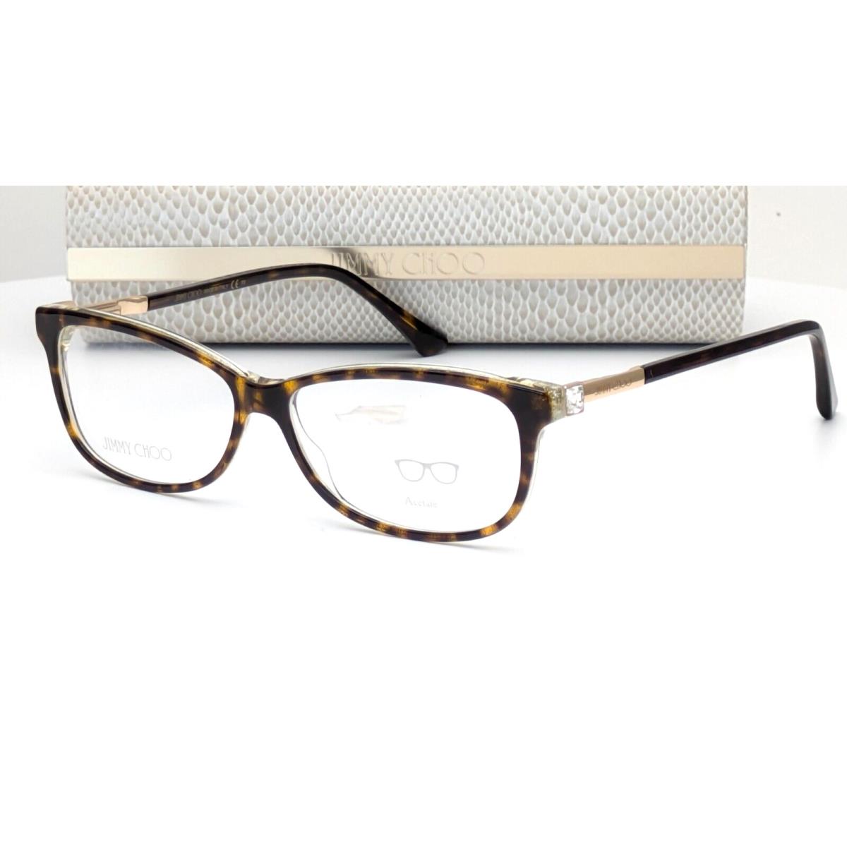 Jimmy Choo JC273 Dxh Havana Brown Glitter Gold Cat Eye Womens Eyeglasses 53mm