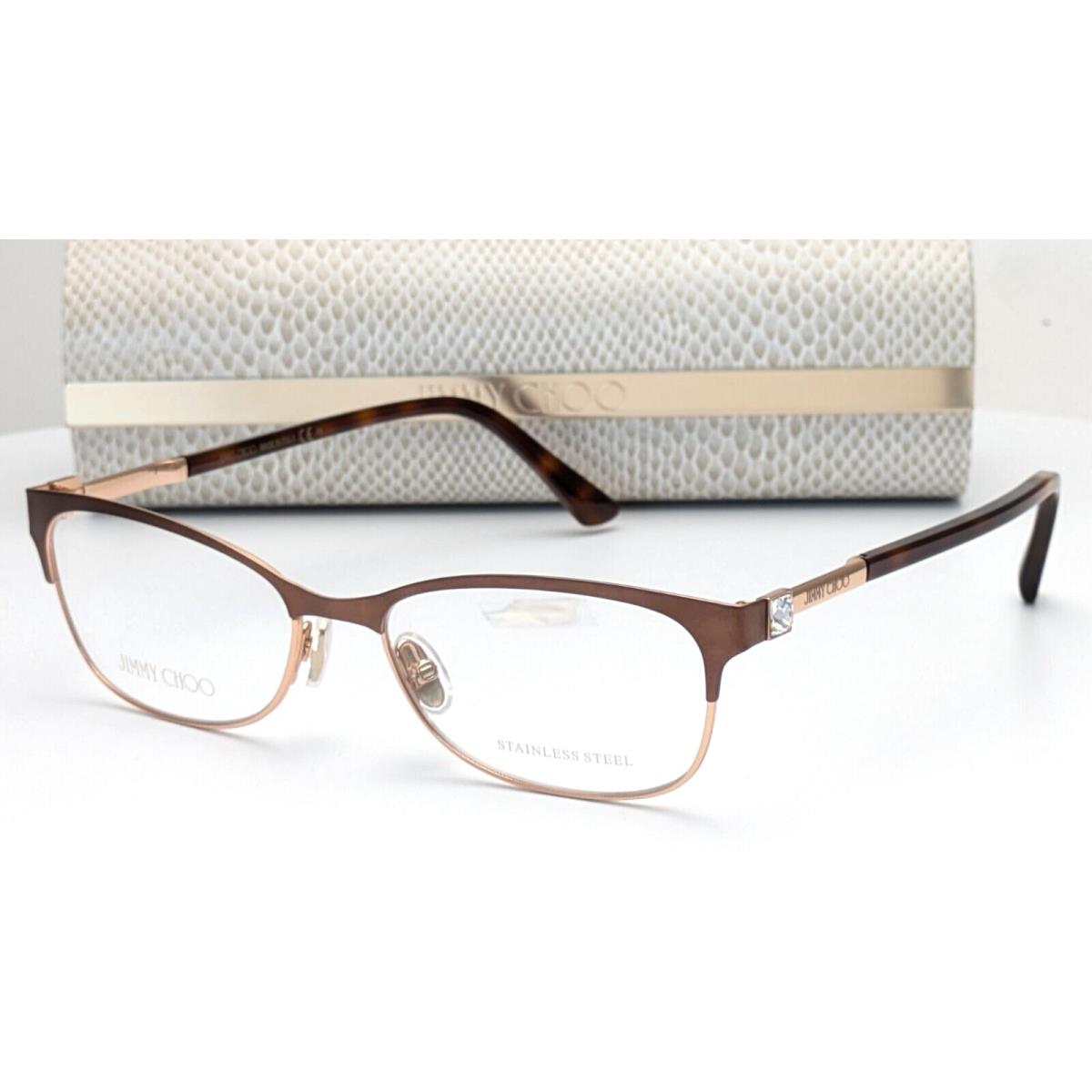 Jimmy Choo JC275 FG4 Brown Gold Cat Eye Womens Eyeglasses 52mm