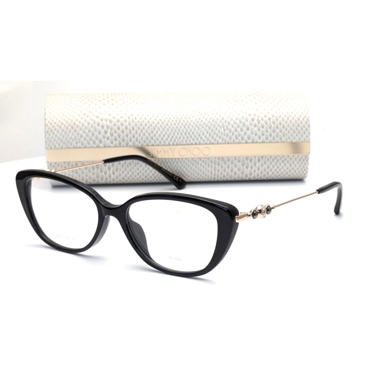 Jimmy Choo JC337/G 807 Black Cat Eye Womens Eyeglasses 52mm