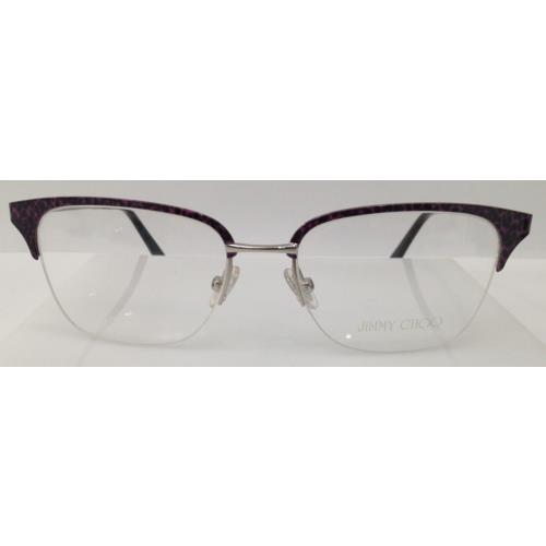 Jimmy Choo JC 91 Purple Fjb Cat Semi Rimless Metal Eyeglasses Frame 51-17-135