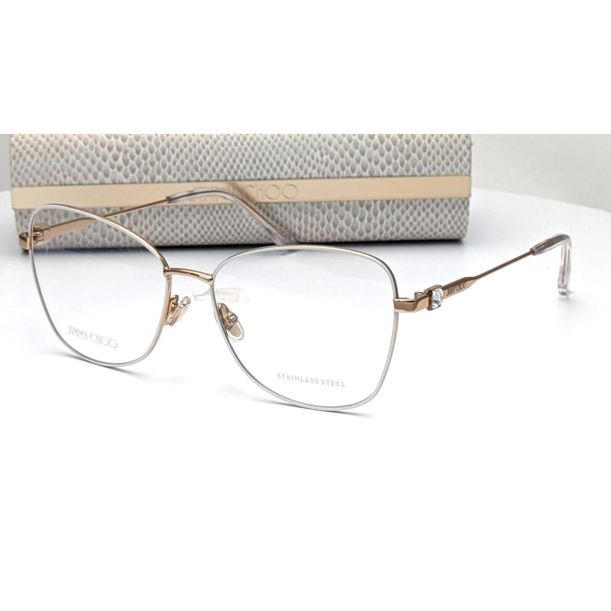 Jimmy Choo JC304 Ijs Ivory Gold Cat Eye Womens Eyeglasses 56mm