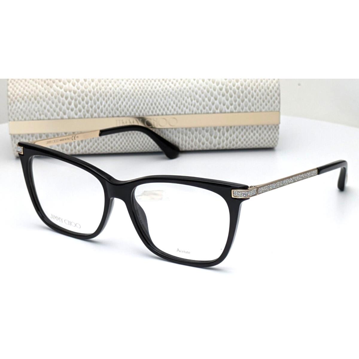 Jimmy Choo JC353 807 Black Rectangle Womens Eyeglasses 53mm