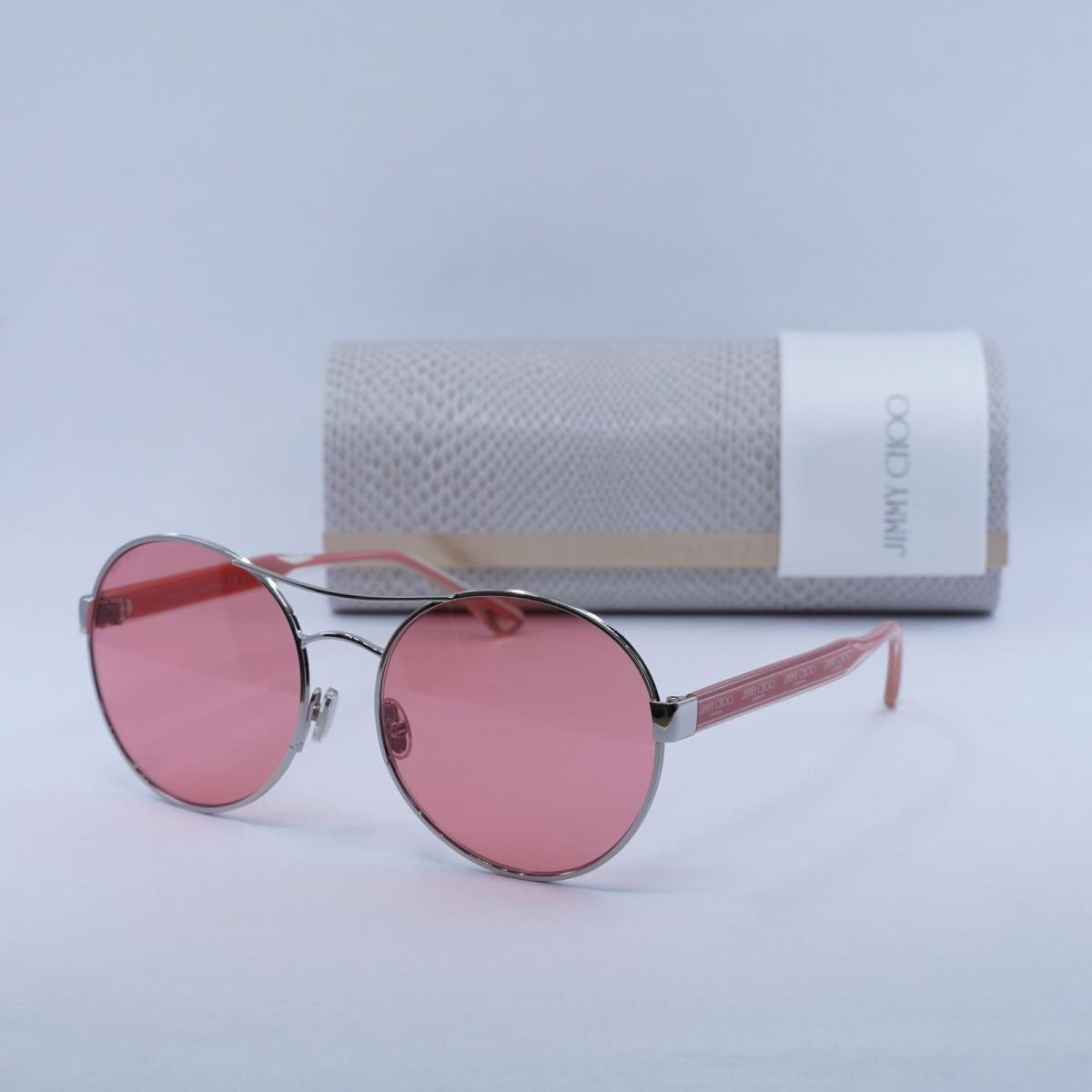 Jimmy Choo Yann/s 010 UR Shiny Palladium with Pink/pink 61-18-145 Sunglasses