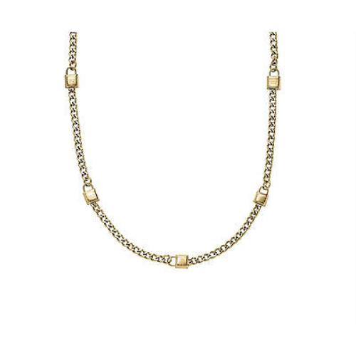 Michael Kors Gold Padlock Chain Toggle Long 32` Necklace MKJ3723710