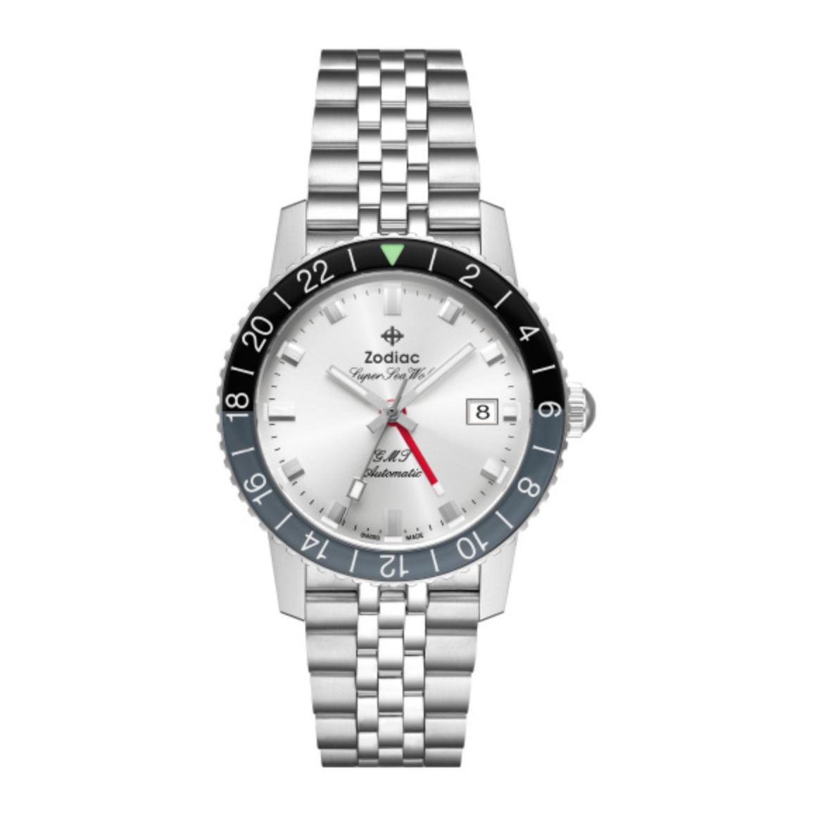 Zodiac ZO9415 Gmt Summer Newness Steel 40 mm Silver Dial Automatic Men`s Watch