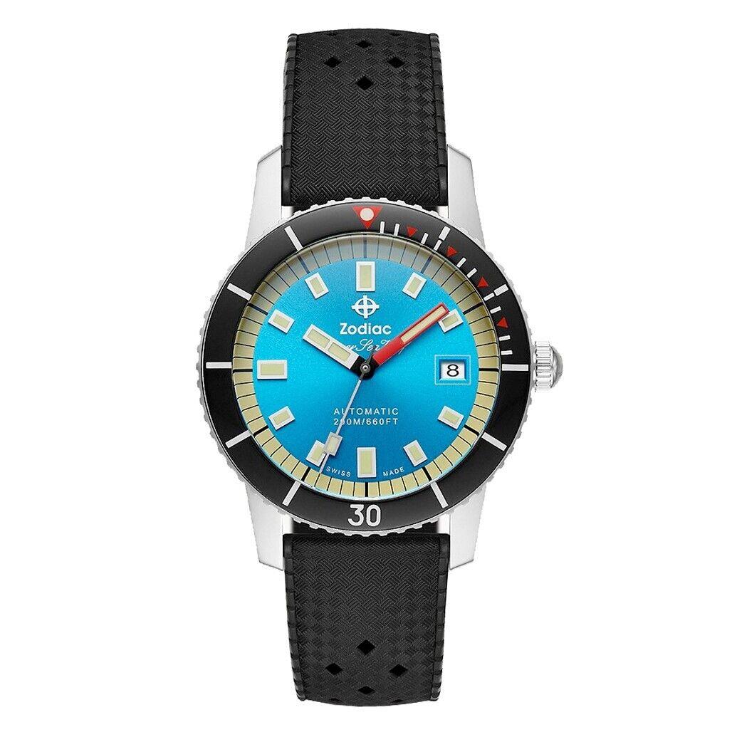 Zodiac Super Sea Wolf Compression 40MM Blue Dial Automatic Stp 1-11 ZO9275