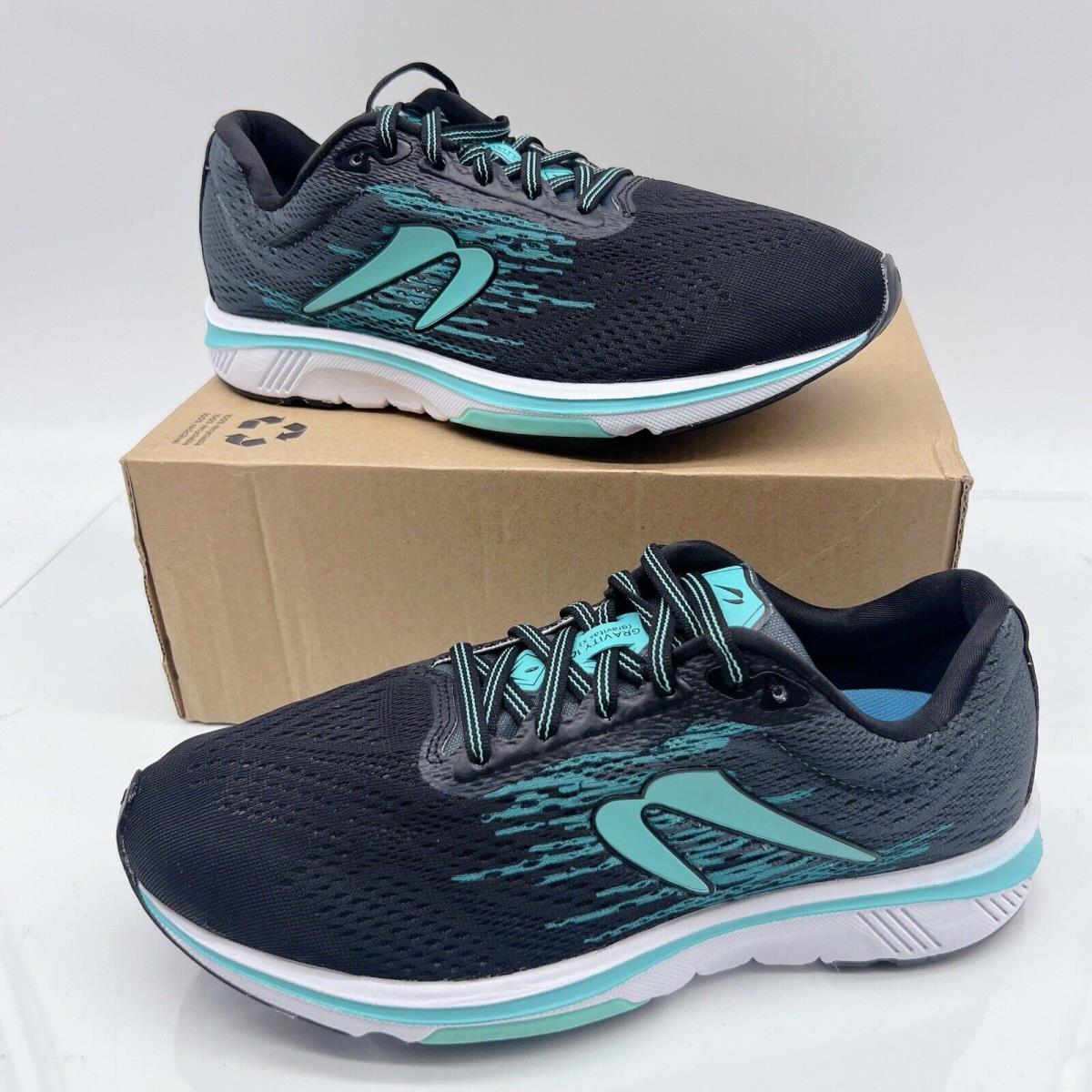 Newton Gravity 10 Women s Running Shoes Sneakers Trainers Black Teal Blue US 8.5