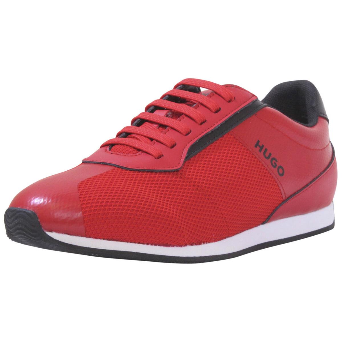 Hugo Boss Men`s Cyden Sneakers Bright Red Mesh Low-top Shoes