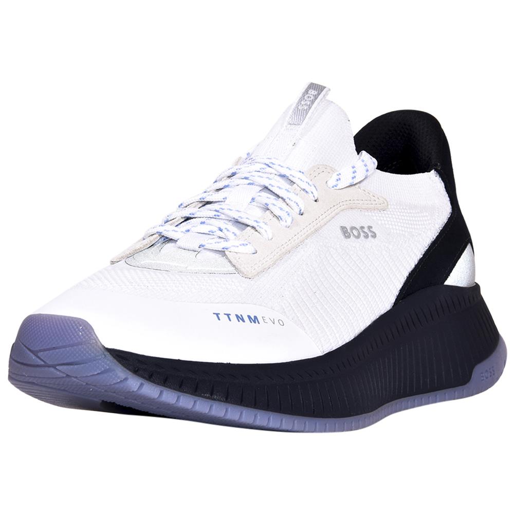 Hugo Boss Ttnm Evo_slon_knsd Men`s Sneakers Lace-up Open White Shoes